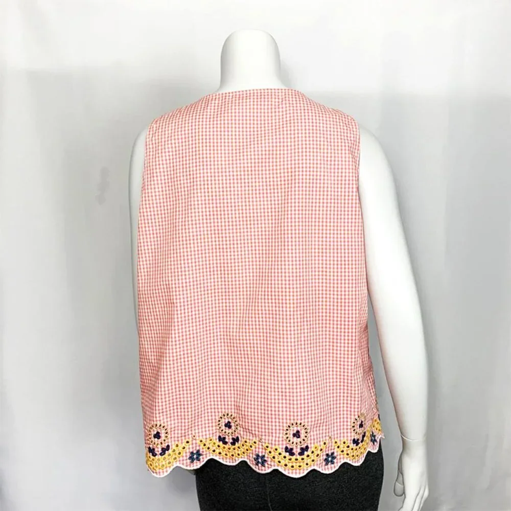 NWT MADEWELL Embroidered gingham top - Picture 4 of 7